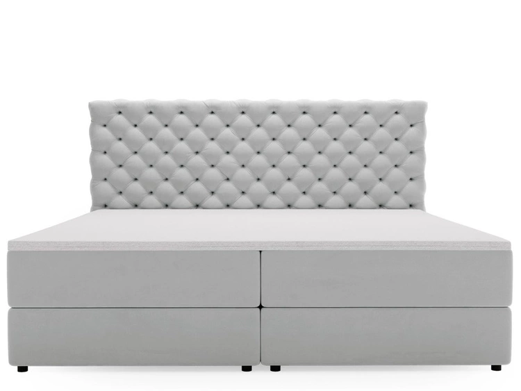 Boxspringbett mit Bettkasten 140x200 Bergamo Hellgrau