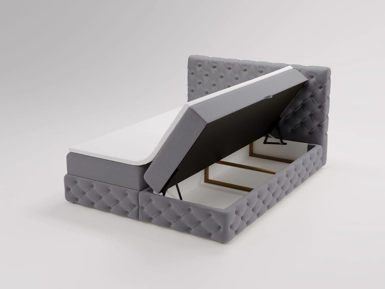 Boxspringbett mit Bettkasten 120x200 Canolo Grau