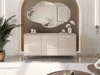 Dreitürige Kommode 154 cm auf silberfarbenen Metallbeinen Vivance Kaschmirglanz