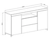 Wohnzimmer-Set – TV-Schrank und Kommode auf schwarzen Füßen Asumi Schwarz und Eiche Wotan