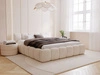 Polsterbett ohne Bettkasten mit Lattenrost 120x200 Cloud Low aus Samtstoff Beige