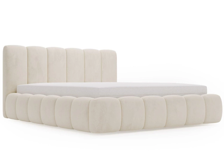 Polsterbett mit Bettkasten und Lattenrost 200x200 Cloud Beige