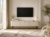 TV-Lowboard mit Türen Viva Beige auf Schwarzen Beinen