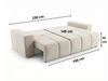 Schlafsofa mit Bettfunktion und Bettkasten Miro Creme