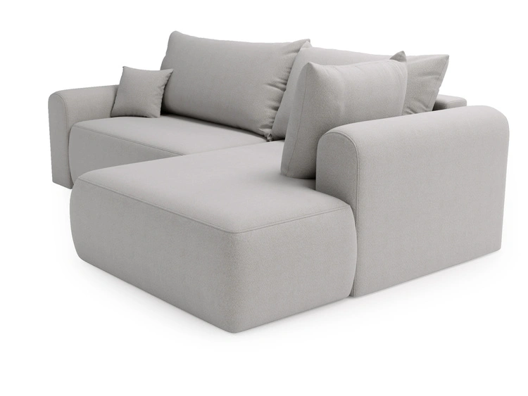 Ecksofa L-Form mit Schlaffunktion und Bettkasten Savana Bis Grau
