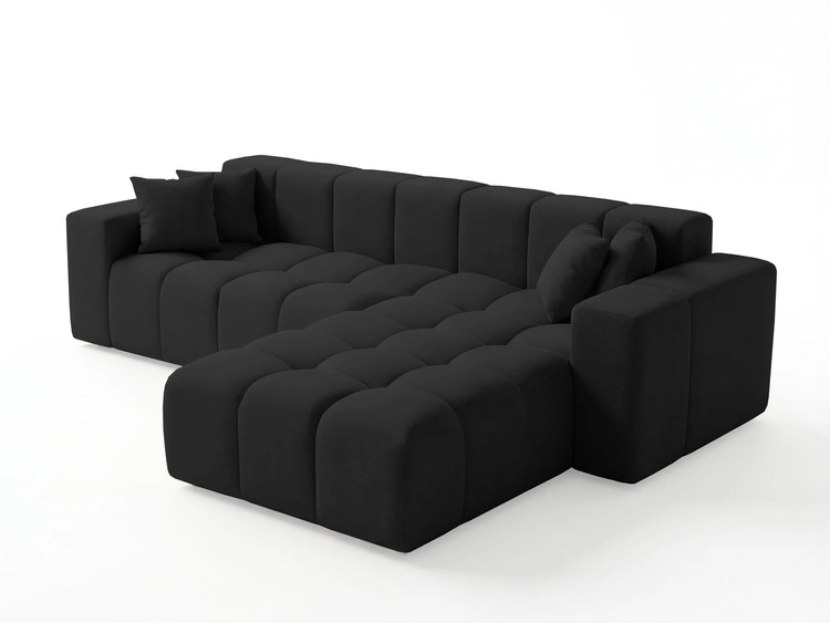 Ecksofa L-Form Rechts Moderne Ecksofa Loopo Schwarz