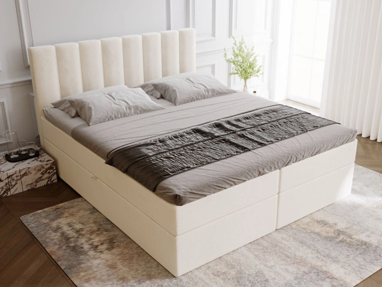 Boxspringbett mit Bettkasten 160x200 Mocca Beige