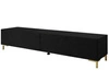 TV-Lowboard auf goldenen Beinen 175 cm mit LED-Beleuchtung Sorelle Schwarz Matt
