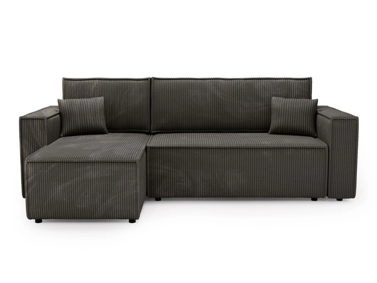 Modernes Ecksofa mit Schlaffunktion und Stauraum Prato L Dunkelgrau