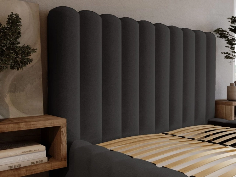 Polsterbett mit Bettkasten und Lattenrost 180x200 Rotto Schwarz