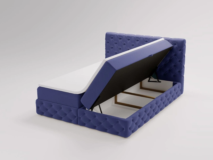 Boxspringbett mit Bettkasten 140x200 Canolo Dunkelblau
