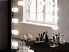 Schminktisch  Glamour mit Schubladen, Spiegel und LED-Beleuchtung Brisa Schwarz Hochglanz