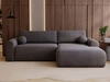 Ecksofa L-Form mit Schlaffunktion und Bettkasten Savana Rechts Grau