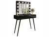 Schminktisch glamour mit Schubladen, Spiegel und LED-Beleuchtung Olivine Schwarz Hochglanz