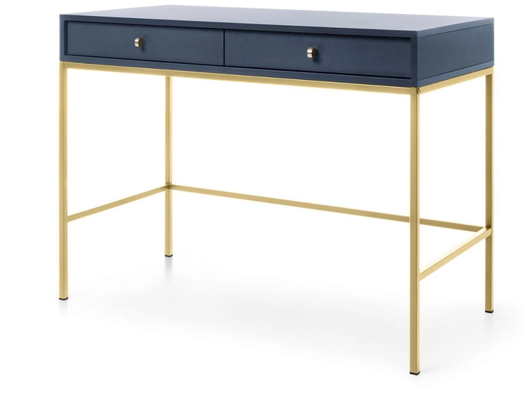 Schminktisch mit Schwarz Metallbeinen Amor Marineblau