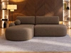 Ecksofa L-Form Links mit Schlaffunktion und Bettkasten Aurio O Braun