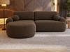 Ecksofa L-Form Links mit Schlaffunktion und Bettkasten Aurio Braun