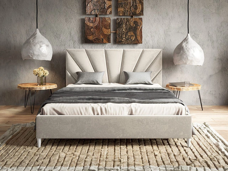 Polsterbett mit Lattenrost 140x200 Fuzi Beige