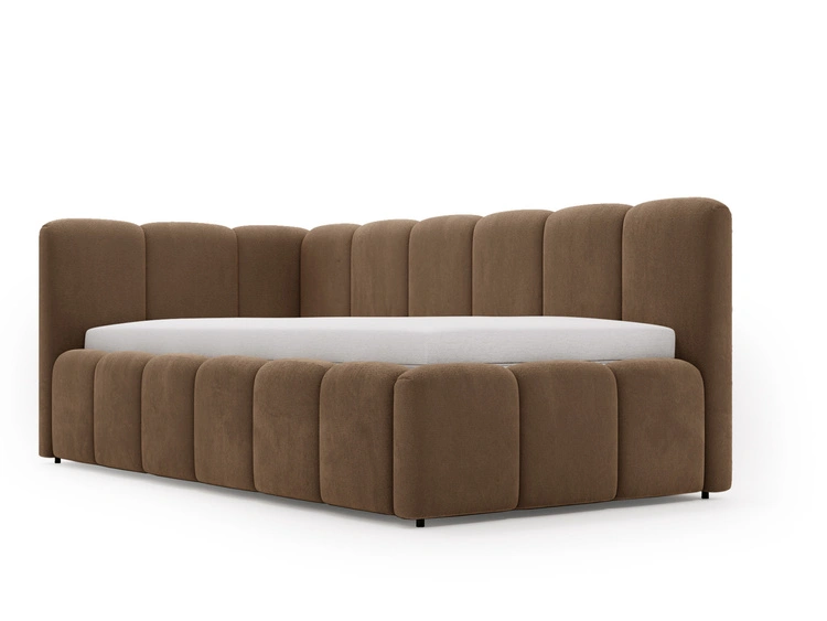 Jugendbett Einzelbett mit Bettkasten und Lattenrost 90x200 Cloud One Braun