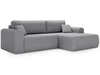 Ecksofa mit Schlaffunktion und Bettkasten Belvio rechts Hellgrau