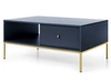 Couchtisch mit Stauraum und Golden Metallbeine Amor Marineblau