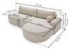 Ecksofa L-Form Links mit Schlaffunktion und Bettkasten Aurio O Creme