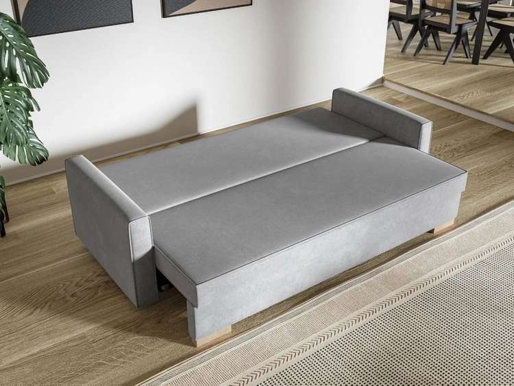 Schlafsofa mit Bettfunktion und Bettkasten Pori Grün