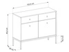 Kommode mit Türen sowie Schubladen mit Schwarz Metallbeinen 104 cm Amor Beige