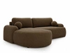 Ecksofa L-Form Links mit Schlaffunktion und Bettkasten Aurio Braun