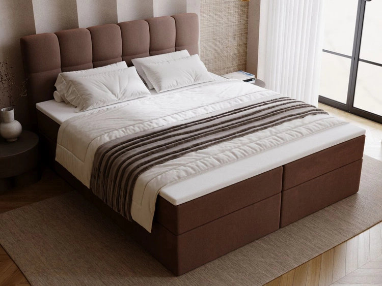 Boxspringbett mit Bettkasten 140x200 Maison Braun