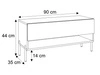 TV-Schrank 90 cm mit LED-Beleuchtung und schwarzen Beinen Aurelie Artisan Eiche