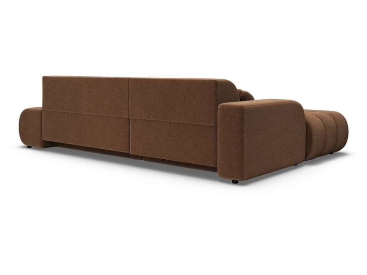 Ecksofa L-Form mit Schlaffunktion und Bettkasten Lisso Links Terrakotta