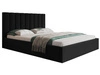 Polsterbett mit Bettkasten und Lattenrost 140x200 Sesto Schwarz