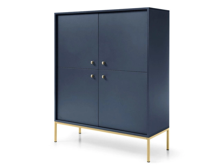Türkommode mit Golden Metallbeinen Amor Marineblau