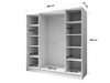 Kleiderschrank 200 cm Perugia Schwarz mit goldenen Griffen