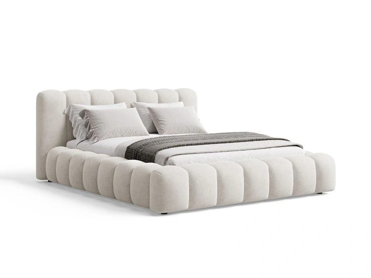 Polsterbett mit Bettkasten und Lattenrost 140x200 Averia Beige