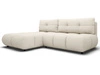 Ecksofa mit Schlaffunktion und Bettkasten Links Milet Creme