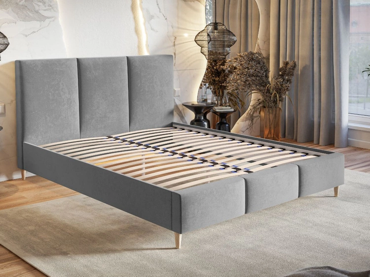 Polsterbett mit Lattenrost 120x200 Trio Grau