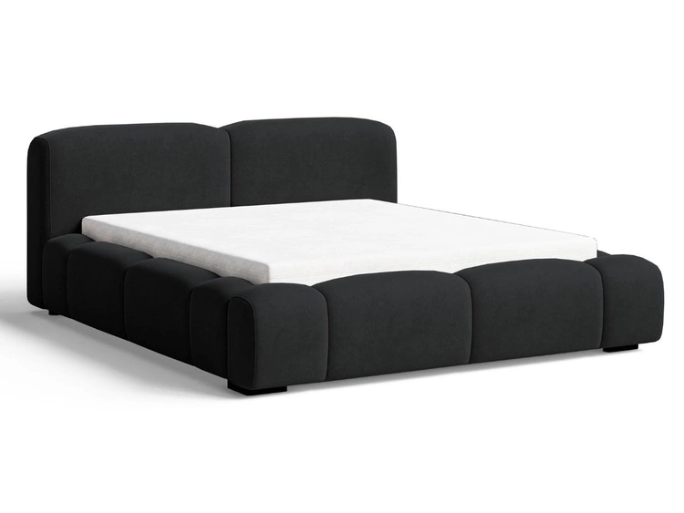 Polsterbett mit Bettkasten und Lattenrost 120x200 Aubi Schwarz