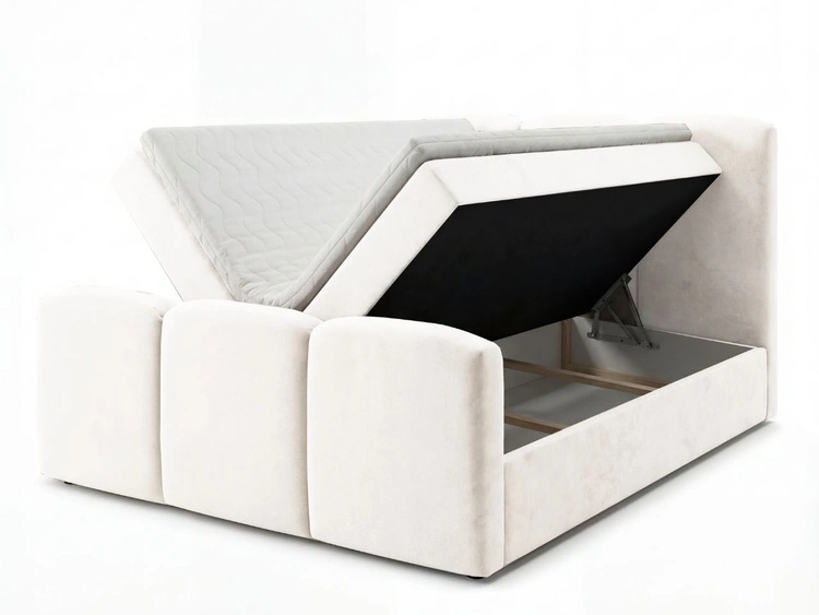 Boxspringbett mit Bettkasten 180x200 Campi Creme