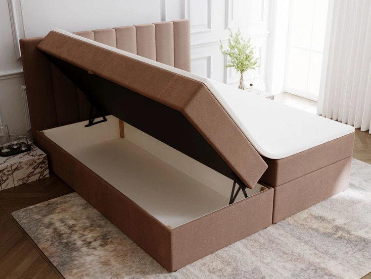 Boxspringbett mit Bettkasten 140x200 Mocca Braun