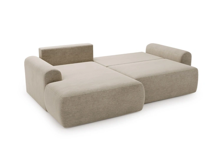 Ecksofa L-Form mit Schlaffunktion und Bettkasten Savana Links Beige
