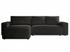 Ecksofa L-Form Links mit Schlaffunktion und Bettkasten Tazones Schwarz