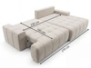 Ecksofa L-Form mit Schlaffunktion und Bettkasten Tulio Links Grau