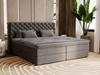Boxspringbett mit Bettkasten 160x200 Bergamo Dunkelgrau