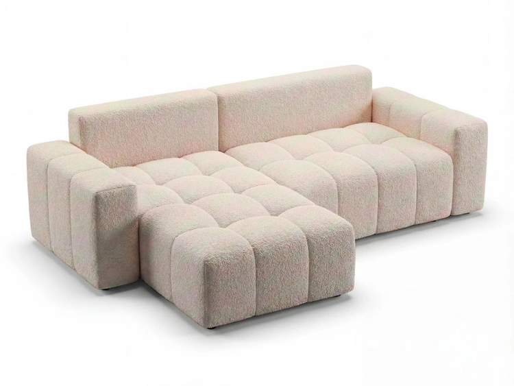 Ecksofa L-Form mit Schlaffunktion und Bettkasten Bresso Beige