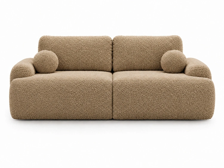 Sofa mit Schlaffunktion und Bettkasten Aurio Hellbraun
