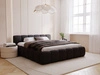 Polsterbett ohne Bettkasten mit Lattenrost 180x200 Cloud Low aus Bouclé-Stoff Schwarz