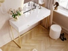 Schminktisch mit Schubladen Belleza Weiß Hochglanz Gold Frame