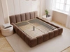 Polsterbett ohne Bettkasten mit Lattenrost 160x200 Cloud Low aus Samtstoff Braun